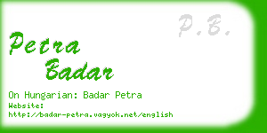 petra badar business card